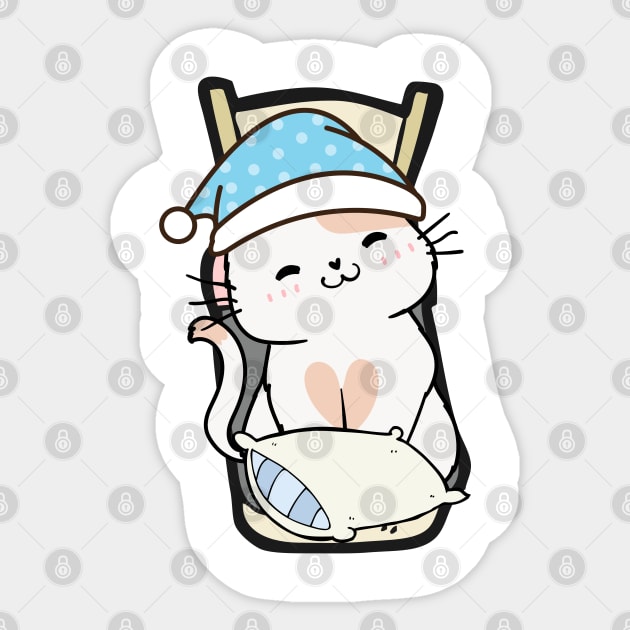 Cute white cat is going to bed Sticker by Pet Station